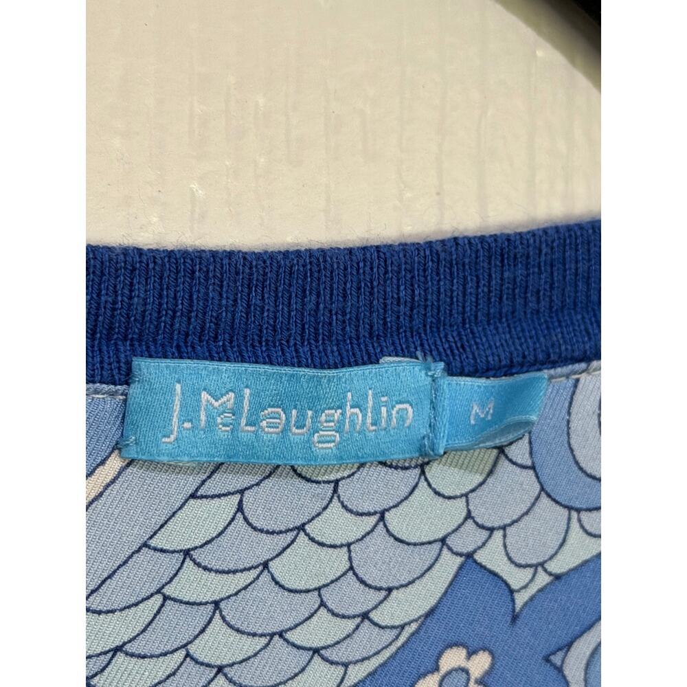 J.McLaughlin Cardigan Sweater Button Front Cotton Blend Blue Size Medium - Picture 7 of 7